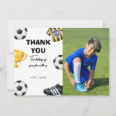 Photo Soccer Sport Football Birthday Party サンキューカード (正面)