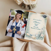 Photo Soft Blue White Coat Dentist Graduation  案内状
