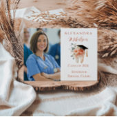 Photo Soft Floral Tooth Graduation Party 案内状