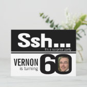 Photo ssh men白黒60th birthday 4写真 招待状 (スタンド正面)