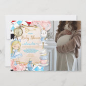 Photo Story Book Alice in Wonderlandベビーシャワー 招待状 (正面)