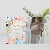 Photo Story Book Alice in Wonderlandベビーシャワー 招待状 (スタンド正面)