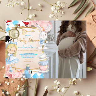 Photo Story Book Alice in Wonderlandベビーシャワー 招待状
