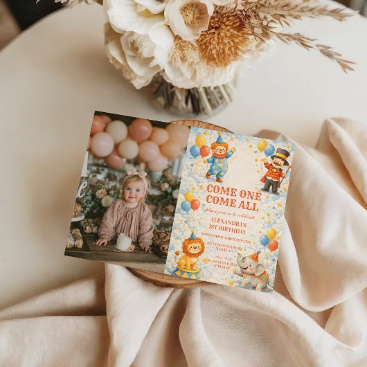 Photo Storybook Circus Friends Birthday 招待状