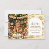Photo Storybook Safari Wild One First Birthday サンキューカード (正面)