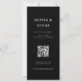 Photo Strip QR Code Black Wedding Save The Date (裏面)