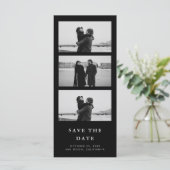 Photo Strip QR Code Black Wedding Save The Date (スタンド正面)