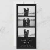 Photo Strip QR Code Black Wedding Save The Date (正面)