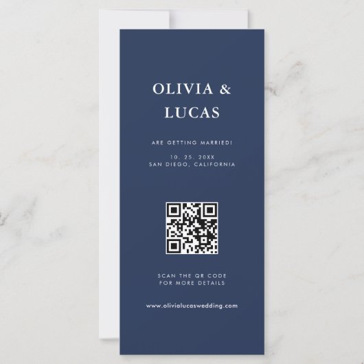 Photo Strip QR Code Navy Blue Wedding (裏面)