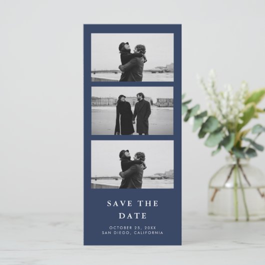 Photo Strip QR Code Navy Blue Wedding (スタンド正面)