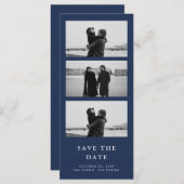 Photo Strip QR Code Navy Blue Wedding (正面/裏面)