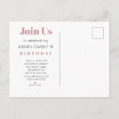 * PHOTO Sweet 16誕生日バラバルーンAP29 インビテーションポストカード (裏面)