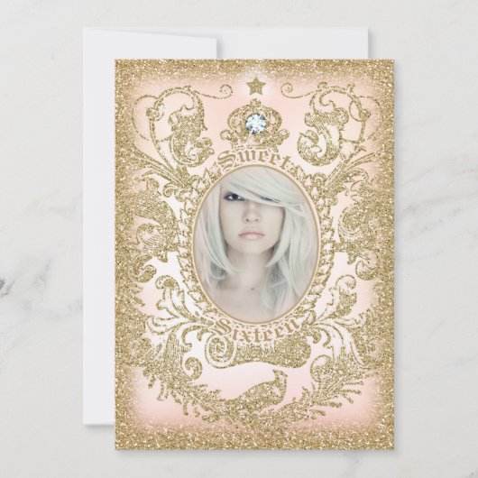 Photo Sweet 16 Once On a Timeプリンセス 招待状 (正面)
