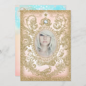 Photo Sweet 16 Once On a Timeプリンセス 招待状 (正面/裏面)