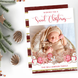 Photo, Sweet Christmas Holiday Gingerbread Cookies シーズンカード