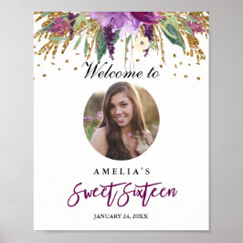 Photo Sweet Sixteen Welcome Amethyst Sign ポスター