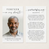 Photo Sympathy Memorial Remembrance Prayer Card (正面&裏面)