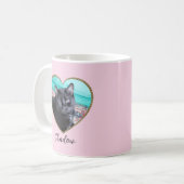 Photo Template Glitter Heart Pink Pets Custom Name コーヒーマグカップ (正面左)