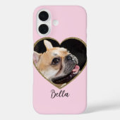 Photo Template Glitter Heart With Pet Custom Name Case-Mate iPhoneケース (裏面)