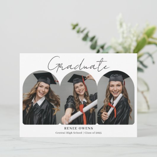Photo Template Graduation Flat Announcement Card 案内状 (スタンド正面)