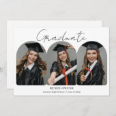 Photo Template Graduation Flat Announcement Card 案内状 (正面/裏面)
