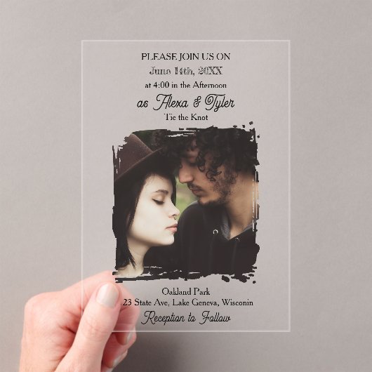 Photo Template Translucent| Photo Wedding アクリル招待状 (インサイチュ (ポータブル))