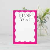 PHOTO THANK YOUトレンディーエレガントserif hot pink サンキューカード (スタンド正面)