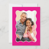 PHOTO THANK YOUトレンディーエレガントserif hot pink サンキューカード (裏面)