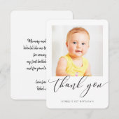 PHOTO THANK YOU モダンWRITECTRUDE 書's サンキューカード (正面/裏面)