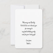 PHOTO THANK YOU モダンWRITECTRUDE 書's サンキューカード (裏面)