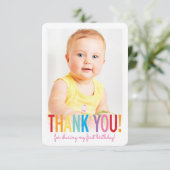 PHOTO THANK YOU CUTEはっきりした typeおもしろいカラフル サンキューカード (スタンド正面)