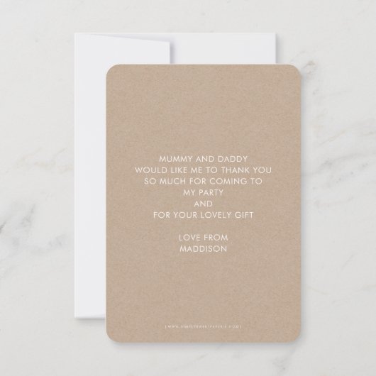 PHOTO THANK YOU CUTEはっきりした typeおもしろいカラフル サンキューカード (裏面)