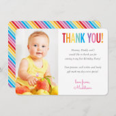 PHOTO THANK YOU CUTEはっきりした typeおもしろいカラフル サンキューカード (正面/裏面)