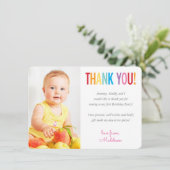 PHOTO THANK YOU CUTEはっきりした typeおもしろいカラフル サンキューカード (スタンド正面)