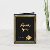 Photo Thank you graduate black金ゴールド2025 サンキューカード (正面)