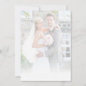 PHOTO THANK YOU hand モダン lettered script white サンキューカード (裏面)