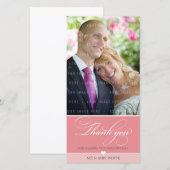 PHOTO THANK YOU LOVELYタイプのスクリプエレガントトサンゴ サンキューカード (正面/裏面)