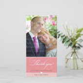 PHOTO THANK YOU LOVELYタイプのスクリプエレガントトサンゴ サンキューカード (スタンド正面)