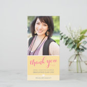 PHOTO THANK YOU lovelyタイプの大学院イエローグレイ サンキューカード (スタンド正面)