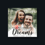 Photo Thank You Parets of the Bride 結婚's キャンバスプリント<br><div class="desc">デザインには「私の夢の女性を育ててくれてありがとう」という引用文とお気に入りのあなたの写真、名前結婚とデートが含まれる。花嫁素晴らしの親への贈り物の形見。</div>