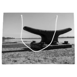 photo thème marin, noir et blanc ラージペーパーバッグ