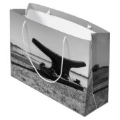 photo thème marin, noir et blanc ラージペーパーバッグ (裏面アングル)