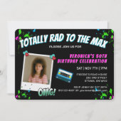 Photo Totally 80s Retro Birthday Party Invitation 招待状 (正面)