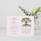 Photo Tree Deep Roots Pink Celebration of LIfe 招待状 (スタンド正面)