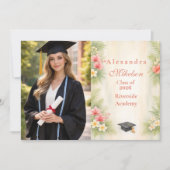 Photo Tropical Hibiscus Floral Graduation 案内状 (正面)