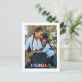 Photo typography family modern simple ポストカード (スタンド正面)