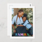 Photo typography family modern simple ポストカード (正面/裏面)