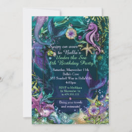 Photo Under the Sea Mermaid誕生日招待状 招待状