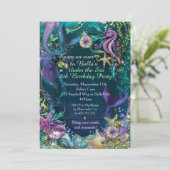 Photo Under the Sea Mermaid誕生日招待状 招待状 (スタンド正面)