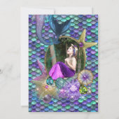 Photo Under the Sea Mermaid誕生日招待状 招待状 (裏面)